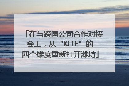 在与跨国公司合作对接会上，从“KITE”的四个维度重新打开潍坊