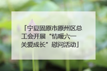 宁夏固原市原州区总工会开展“情暖六一 关爱成长”慰问活动
