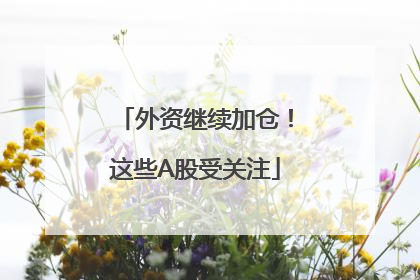 外资继续加仓！这些A股受关注