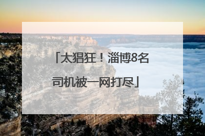 太猖狂！淄博8名司机被一网打尽