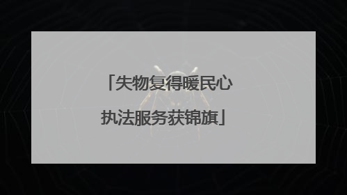 失物复得暖民心 执法服务获锦旗