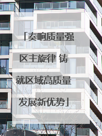 奏响质量强区主旋律 铸就区域高质量发展新优势