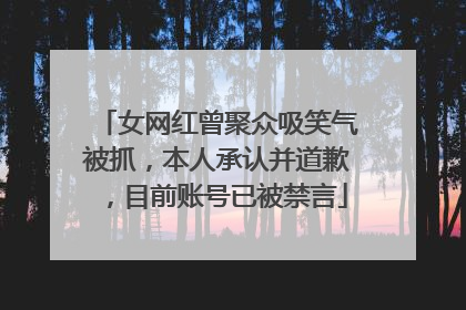 女网红曾聚众吸笑气被抓，本人承认并道歉，目前账号已被禁言