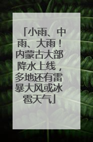 小雨、中雨、大雨！内蒙古大部降水上线，多地还有雷暴大风或冰雹天气