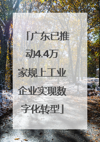 广东已推动4.4万家规上工业企业实现数字化转型