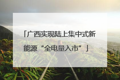 广西实现陆上集中式新能源“全电量入市”