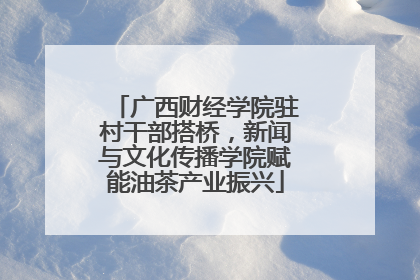 广西财经学院驻村干部搭桥，新闻与文化传播学院赋能油茶产业振兴