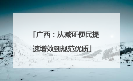 广西：从减证便民提速增效到规范优质