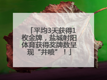 平均3天获得1枚金牌，盐城射阳体育获得奖牌数呈现“井喷”！