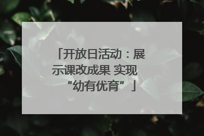 开放日活动：展示课改成果 实现“幼有优育”