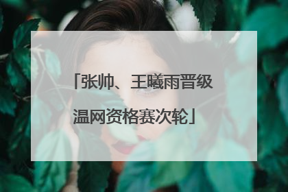 张帅、王曦雨晋级温网资格赛次轮