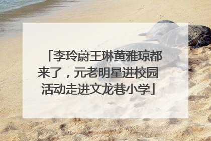 李玲蔚王琳黄雅琼都来了，元老明星进校园活动走进文龙巷小学