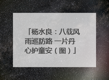 杨水良：八载风雨巡防路 一片丹心护童安（图）