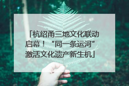 杭绍甬三地文化联动启幕！“同一条运河”激活文化遗产新生机