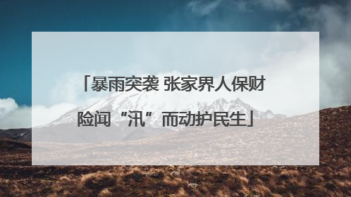 暴雨突袭 张家界人保财险闻“汛”而动护民生