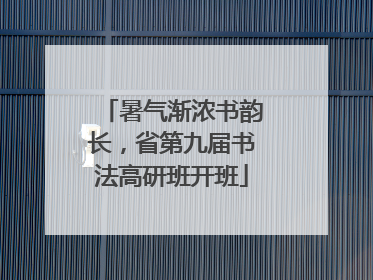 暑气渐浓书韵长，省第九届书法高研班开班