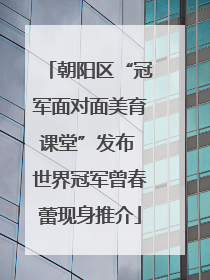 朝阳区“冠军面对面美育课堂”发布 世界冠军曾春蕾现身推介