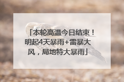 本轮高温今日结束！明起4天暴雨+雷暴大风，局地特大暴雨