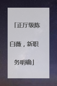 正厅级陈白薇，新职务明确