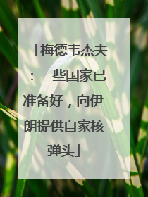 梅德韦杰夫：一些国家已准备好，向伊朗提供自家核弹头