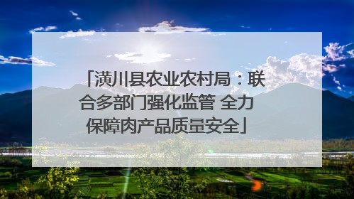 潢川县农业农村局：联合多部门强化监管 全力保障肉产品质量安全