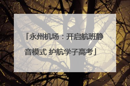 永州机场：开启航班静音模式 护航学子高考