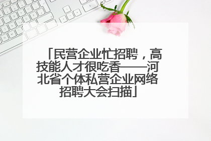 民营企业忙招聘，高技能人才很吃香——河北省个体私营企业网络招聘大会扫描