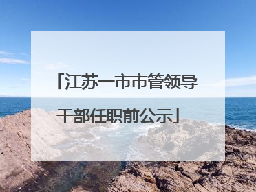 江苏一市市管领导干部任职前公示