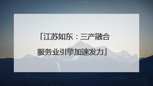 江苏如东：三产融合 服务业引擎加速发力