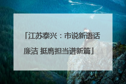 江苏泰兴：市说新语话廉洁 挺膺担当谱新篇