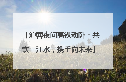 沪蓉夜间高铁动卧：共饮一江水，携手向未来