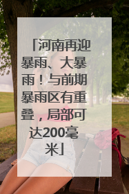 河南再迎暴雨、大暴雨！与前期暴雨区有重叠，局部可达200毫米