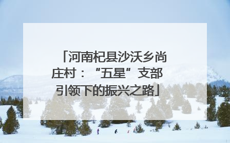 河南杞县沙沃乡尚庄村：“五星”支部引领下的振兴之路