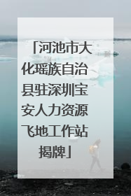 河池市大化瑶族自治县驻深圳宝安人力资源飞地工作站揭牌