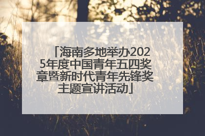 海南多地举办2025年度中国青年五四奖章暨新时代青年先锋奖主题宣讲活动