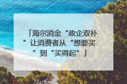 海尔消金“政企双补”让消费者从“想要买”到“买得起”