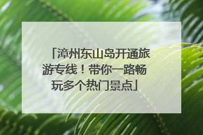 漳州东山岛开通旅游专线！带你一路畅玩多个热门景点