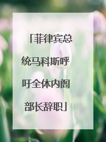菲律宾总统马科斯呼吁全体内阁部长辞职