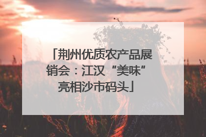 荆州优质农产品展销会：江汉“美味”亮相沙市码头