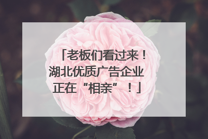 老板们看过来！湖北优质广告企业正在“相亲”！