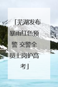 芜湖发布暴雨红色预警 交警全员上岗护高考