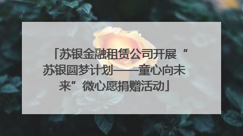 苏银金融租赁公司开展“苏银圆梦计划——童心向未来”微心愿捐赠活动