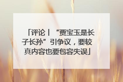 评论丨“贾宝玉是长子长孙”引争议，要较真内容也要包容失误