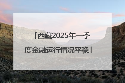 西藏2025年一季度金融运行情况平稳