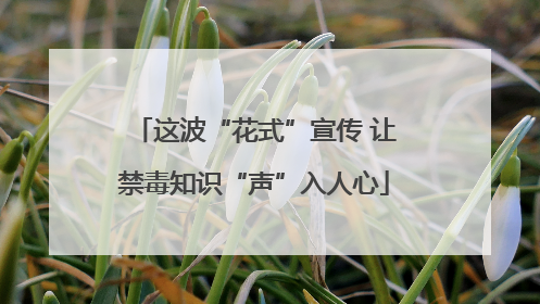 这波“花式”宣传 让禁毒知识“声”入人心
