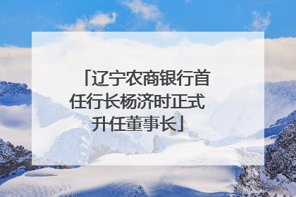 辽宁农商银行首任行长杨济时正式升任董事长