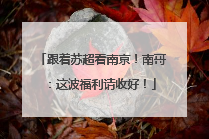 跟着苏超看南京！南哥：这波福利请收好！