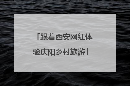 跟着西安网红体验庆阳乡村旅游