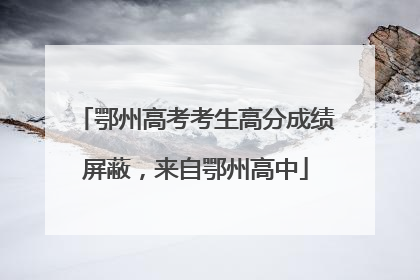 鄂州高考考生高分成绩屏蔽，来自鄂州高中