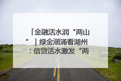 金融活水润“两山”｜绿金潮涌看湖州：信贷活水激发“两山”转化势能